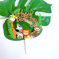 Cake Topper cute animals zoo Happy Birthday Cake Topper Cake Decoration Supplies miniinthebox - thumbnail