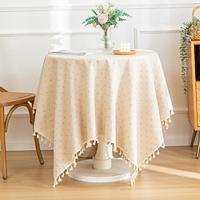 Cotton Printed Fringed Tablecloth Lightinthebox