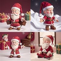 Stocking Stuffers for Kids Santa Clause Resin Classic Santa Claus Doll With Beard Hat Christmas Figurine For Window Room Tabletop Centerpieces Display Prop miniinthebox - thumbnail