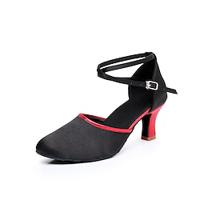 Women's Modern Dance Shoes Dance Shoes Ballroom Dance Rumba Dancesport Shoes Party Collections Party / Evening Professional High Heel Round Toe Buckle Adults' Black / Gold Black / Red Lightinthebox