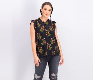Womens Floral Top  Navy Combo