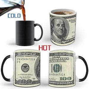 Mugs Creative Villars US Dollar Color Changing Mug Ceramic Heat Sensible Temperature Interesting Magic Coffee Tea Cup Lightinthebox
