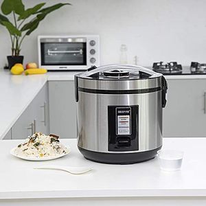 Geepas Stainless Steel Rice Cooker with Non-stick Innerpot, 1.8L, GRC4330