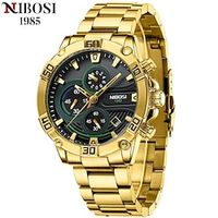NIBOSI Watch For Men Luxury Big Size Gold Fashion Quartz Watches Clock Chronograph Sport Waterproof Wristwatch miniinthebox - thumbnail
