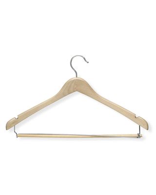 Honey Can Do Centred Suit Hanger With Locking Bar Maple
