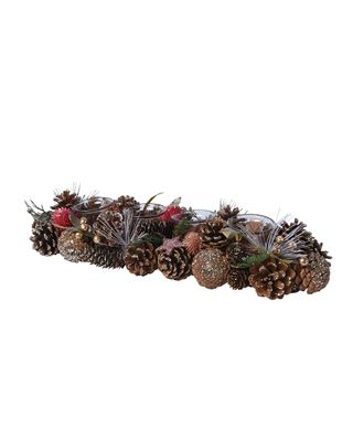Kaemingk Decoris Tealightholder Pinecones & Bark Stars