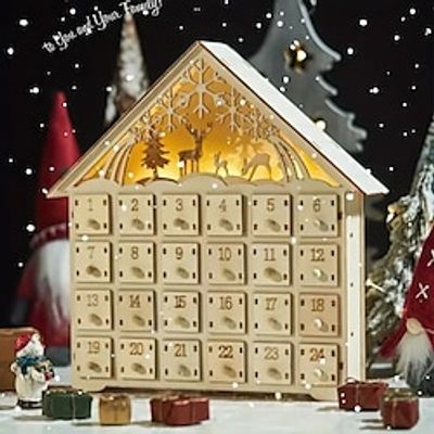 1pc Christmas Reindeer Novelty Glowing Wooden House Without Battery Lightinthebox