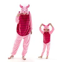 Kid's Adults' Kigurumi Pajamas Nightwear Onesie Pajamas Piggy / Pig Animal Cartoon Onesie Pajamas Funny Costume Flannel Cosplay For Men and Women Boys and Girls Carnival Animal Sleepwear Cartoon miniinthebox