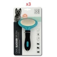 M-Pets Oval Slicker Brush Small (Pack of 3)