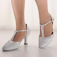 Women's Modern Shoes Party Evening Prom Practice Comfort Shoes Party / Evening Heel Thick Heel Round Toe Buckle Adults' Silver Gold miniinthebox