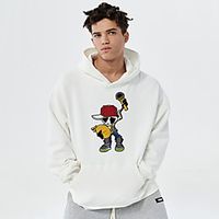 Unisex Hoodie Cartoon Print Casual Casual Hoodies Sweatshirts  Blue Yellow Khaki Lightinthebox - thumbnail
