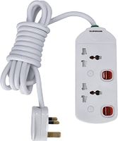 Olsenmark 2 Way Multi-Switch Extension with Universal Socket White - OMES1807