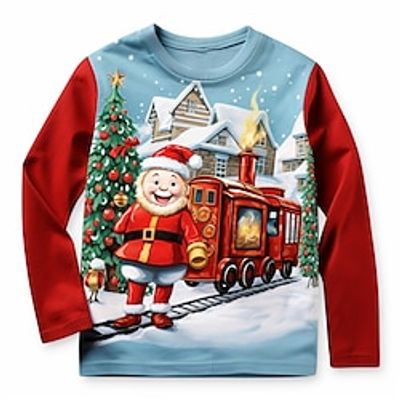 Christmas Boys 3D Train Shirt Tee Shirt Long Sleeve 3D Print Fall Winter Sports Fashion Streetwear Polyester Kids 3-12 Years Crew Neck Outdoor Casual Daily Regular Fit miniinthebox Christmas Boys 3D Train Shirt Tee Shirt Long Sleeve 3D Print Fall Winter Sports Fashion Streetwear Polyester Kids 3-12 Years Crew Neck Outdoor Casual Daily Regular Fit miniinthebox