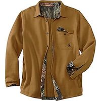 Men's Shirt Solid Color Turndown Street Daily Button-Down Long Sleeve Tops Casual Comfortable Brown miniinthebox - thumbnail