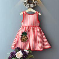 2020 Korean girl striped halter dress summer new style little girl fashion western style sleeveless vest skirt trend