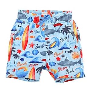 Kids Boys Beach Shorts Cartoon Sleeveless Outdoor Tropical Blue shark Summer Clothes 7-13 Years Lightinthebox