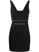 Alexander Wang logo waistband detail fitted dress - Black