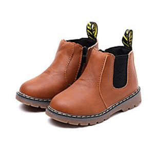 Boys' Boots Toddler Shoes Lightweight Roman Shoes Leather PU Portable Casual / Daily Chelsea Boots Little Kids(4-7ys) Big Kids(7years ) Daily Indoor Split Joint Gray Black Brown Fall Winter / Rubber miniinthebox
