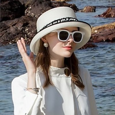 Hats Fiber Bucket Hat Straw Hat Sun Hat Wedding Tea Party Elegant British With Pearl Ribbons Headpiece Headwear Lightinthebox Hats Fiber Bucket Hat Straw Hat Sun Hat Wedding Tea Party Elegant British With Pearl Ribbons Headpiece Headwear Lightinthebox