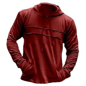Men's Hoodie Black Army Green Red Purple Coffee Hooded Plain Print Sports  Outdoor Daily Sports Streetwear Casual Fall  Winter Clothing Apparel Hoodies Sweatshirts  miniinthebox