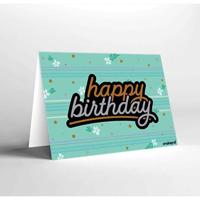 Mukagraf Birthday Happy Birthday Pastel Colours + Gold and Silver Foil Greeting Card (17 x 11.5cm) - thumbnail