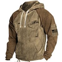 Graphic National Flag Fashion Daily Basic Men's 3D Print Hoodie Pullover Sports Outdoor Holiday Vacation Hoodies Navy Blue Brown Green Hooded Patchwork Front Pocket Print Spring   Fall Designer Lightinthebox - thumbnail