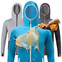 Men's Hoodie Jacket Skin Coat Outdoor Waterproof Quick Dry Breathable UV Protection Jacket Spring Summer Fishing Camping  Hiking Cycling  Bike Hydrophobic models [dark gray clothes] Hydrophobic Lightinthebox - thumbnail