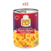 Super Chef Peach Halves 840Gm (Pack Of 12)