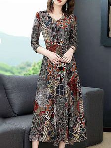 V-Neck Printed Maxi Dress