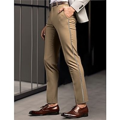 Men's Dress Pants Trousers Casual Pants Front Pocket Patchwork Comfort Business Daily Holiday Fashion Chic  Modern Black Blue miniinthebox