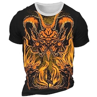 Graphic Monster Daily Designer Retro Vintage Men's 3D Print T shirt Tee Sports Outdoor Holiday Going out T shirt Yellow Blue Red  White Short Sleeve Crew Neck Shirt Spring  Summer Clothing Apparel Lightinthebox