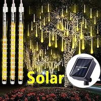 Solar Meteor Rain Light 30cm x 10 Tubes Outdoor Waterproof Starry Lights Festival Street String Lights Garden Hanging Tree Light Christmas Decoration Lightinthebox - thumbnail