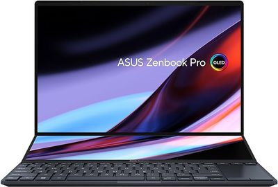 Asus Zenbook Pro 14 Duo OLED UX8402 (2023) Laptop - 13th Gen, Intel Core i9-13900H, 14.5 inch 2.8K, 1TB SSD, 32GB RAM, 8GB NVIDIA GeForce RTX 4060 Graphics, Win 11 Home, English & Arabic Keyboard, Black With Bag & 2 Years Warranty - UX8402VV-OLEDI9TB