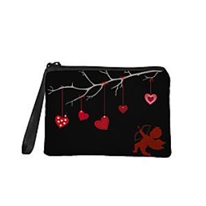 Unisex Bags Polyester Coin Purse Cosmetic Bag Pencil Cases Zipper Print 3D Shopping Daily Canvas Bag 3D Print Valentine's Day White Black Lightinthebox