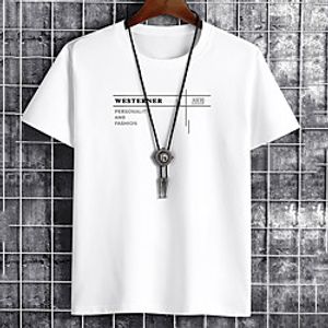 Men's Unisex Tee T shirt Hot Stamping Graphic Prints Letter Plus Size Print Short Sleeve Casual Tops Cotton Basic Fashion Designer Big and Tall White Black Khaki miniinthebox