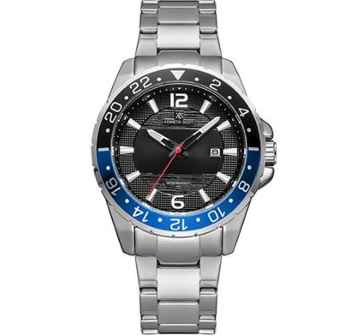 Kenneth Scott Men's Analog Black Dial with Black/ blue bezel Dial Watch - K22041-SBSBL Kenneth Scott Men's Analog Black Dial with Black/ blue bezel Dial Watch - K22041-SBSBL