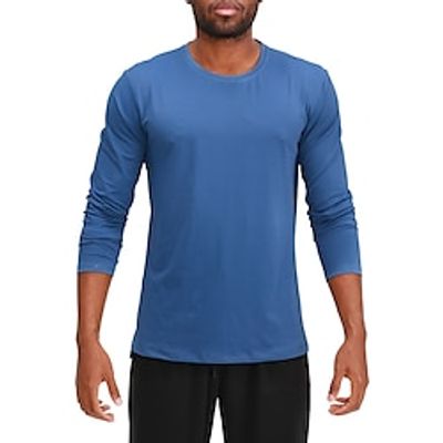 Men's Gym Shirt Running Shirt Training Shirt Men Tops Tee Crew Neck Long Sleeve Street Vacation Going out Casual Daily Quick dry Moisture Wicking Breathable Plain Black White Activewear Fashion Basic Lightinthebox