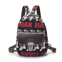 Woman Canvas Graffiti Backpack Students School Bag Shoulder Bag