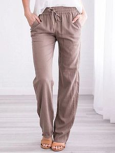 Women's fashion loose solid color wild casual trousers