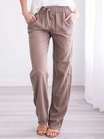 Women's fashion loose solid color wild casual trousers