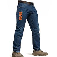 Letter Print Men's Jeans Mid Waist Skinny Fit Stretchy Slim Fit Jeans Tapered Leg Fashion Denim Pants Lightinthebox