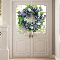 Spring Wreaths for Front Door, Colourful Artificial Flower Holiday Decor for Home Outdoor Indoors Wall Window Wedding Decor Lightinthebox - thumbnail