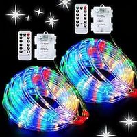 2 Packs 8-function String Lights, Adjustable Brightness Light String, Tube Light, Indoor and Outdoor Decorative Light, Holiday Christmas Decorative Light, Waterproof 3AA Battery Box Lightinthebox - thumbnail