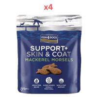 Fish4Dogs Support+ Skin & Coat Mackerel Morsels Dog Treats 225g Pack of 4