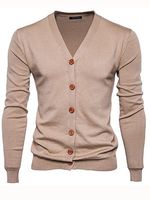 Basic Single Breasted Plain Men'S Cardigan - thumbnail