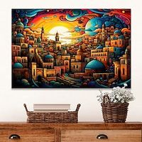 Landscape Wall Art Canvas Sunrise City Prints and Landscape Posters Pictures Decorative Fabric Painting For Living Room Pictures No Frame miniinthebox