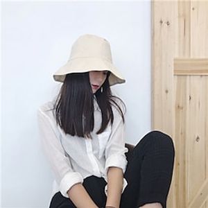 Women's Sun Hat Bucket Hat Hiking Hat Wide Brim Outdoor Ultra Light (UL) UV Protection Breathable Quick Dry Hat Solid Color Navy White Black for Hunting Fishing Climbing  Summer Lightinthebox