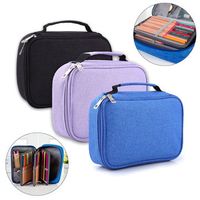 72 Slot Student Fabric Pen Bag Pencil Case Pouch Box Women Cosmetic Brush Holder