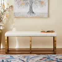 Upholstered Metal Bench - 110x35x45 cms