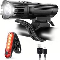Ultra Bright USB 2000mAh Rechargeable Bike Light Set, Powerful Bicycle Front Headlight and 330mAh Back Taillight, 4 Light Modes, Easy to Install for Road Mountain Cycling Lightinthebox